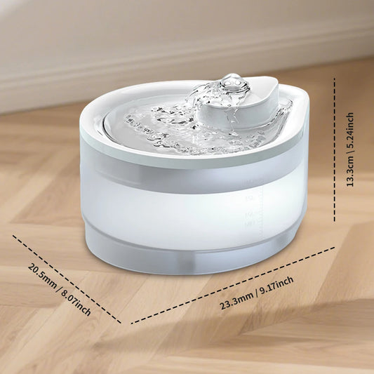 Lovely Dogs Pet Water Dispenser USB Plug-In 2.5L Large Capacity Anti-Dry Burning Filter Floating Hair Removal Plastic