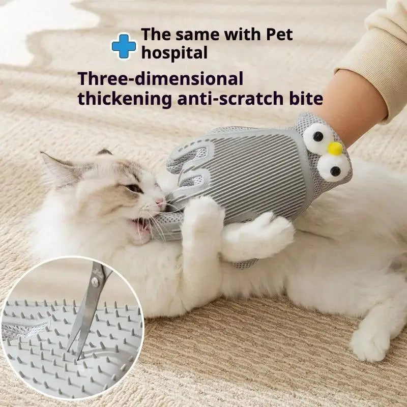 Customizable 2-in-1 Pet Grooming Glove High Efficiency Cat and Dog Hair Removal Massage Brush Dual Side Hair Cleaning
