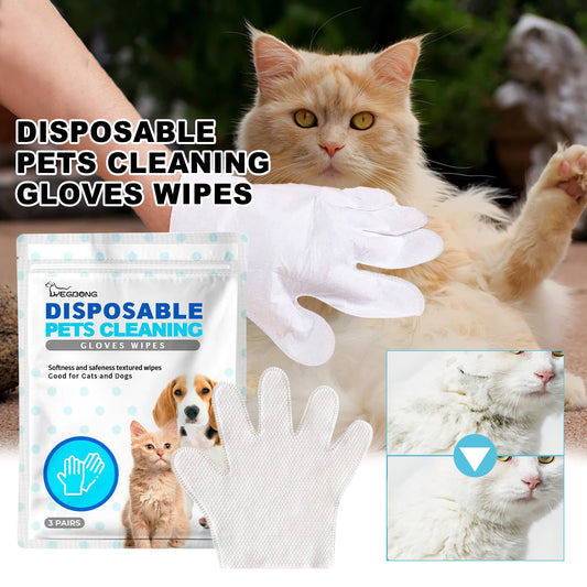 Yegbong Free Wash Deodorization Pet Cleaning Glove Wipes for Eye and Ear Canal Cleaning Essential Pet Grooming Product