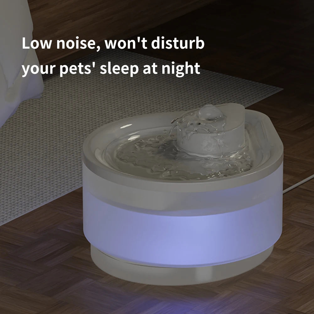 Lovely Dogs Pet Water Dispenser USB Plug-In 2.5L Large Capacity Anti-Dry Burning Filter Floating Hair Removal Plastic