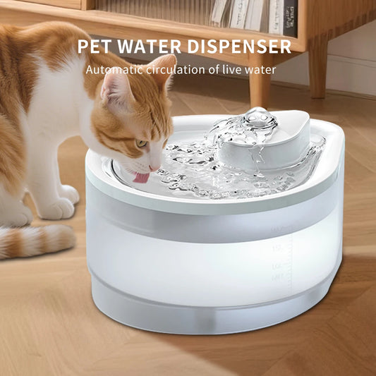 Lovely Dogs Pet Water Dispenser USB Plug-In 2.5L Large Capacity Anti-Dry Burning Filter Floating Hair Removal Plastic