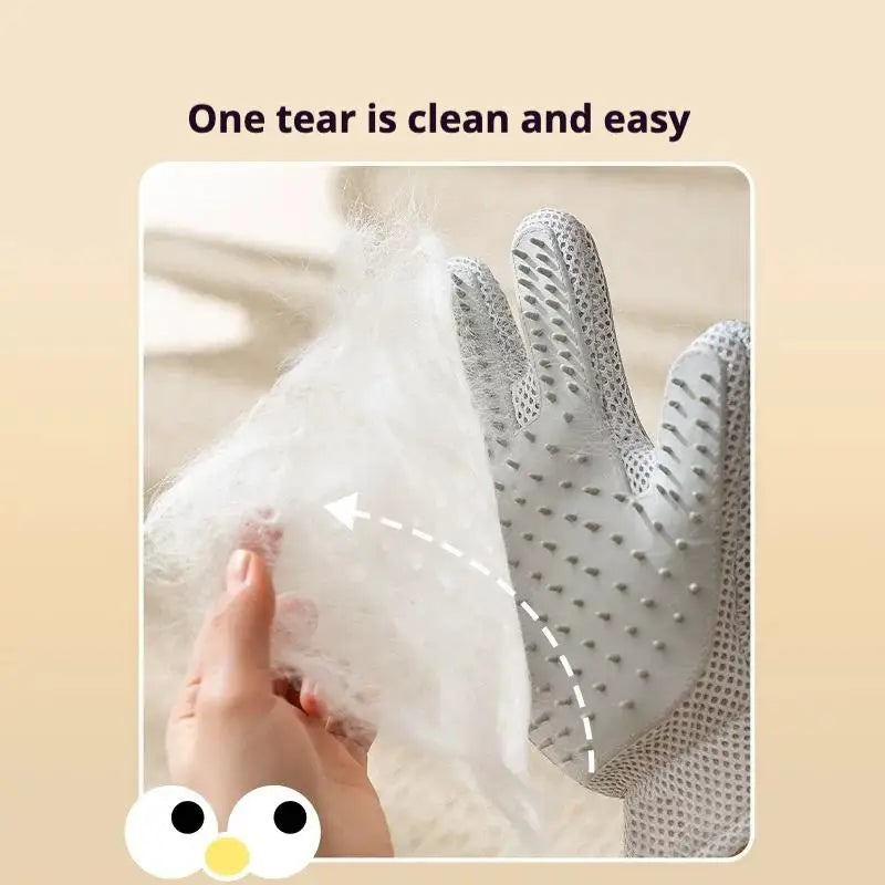 Customizable 2-in-1 Pet Grooming Glove High Efficiency Cat and Dog Hair Removal Massage Brush Dual Side Hair Cleaning