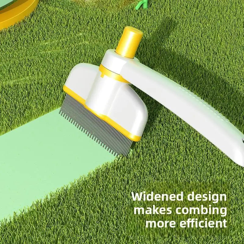 360° Rotating Pet Comb with Long & Short Stainless Steel Teeth ABS Material for Dealing with Dog Hair Shedding & Tangles