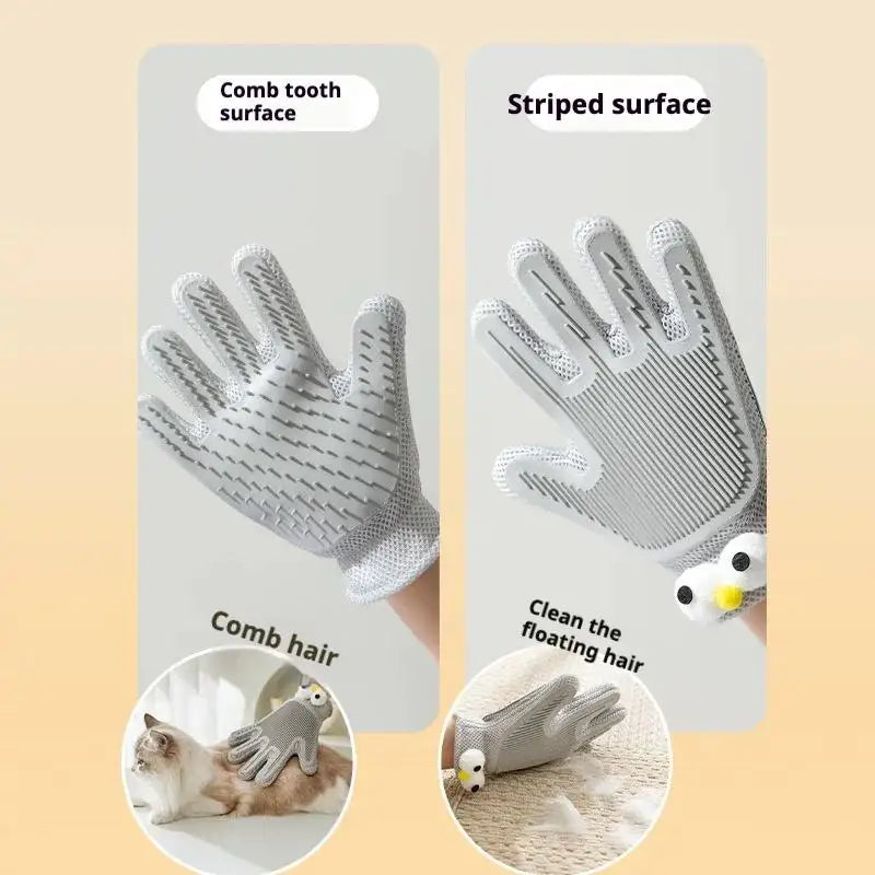 Customizable 2-in-1 Pet Grooming Glove High Efficiency Cat and Dog Hair Removal Massage Brush Dual Side Hair Cleaning