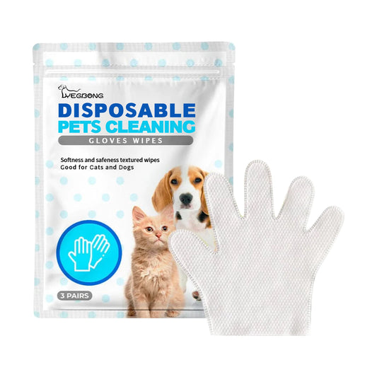 Yegbong Free Wash Deodorization Pet Cleaning Glove Wipes for Eye and Ear Canal Cleaning Essential Pet Grooming Product
