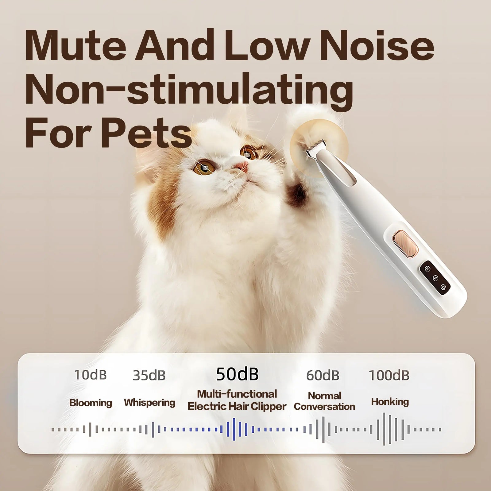 2025 Professional Rechargeable Quiet Pet Paw Trimmer Kit 1Pack Cordless Waterproof Ceramic Hair Trimmer for Pet Grooming