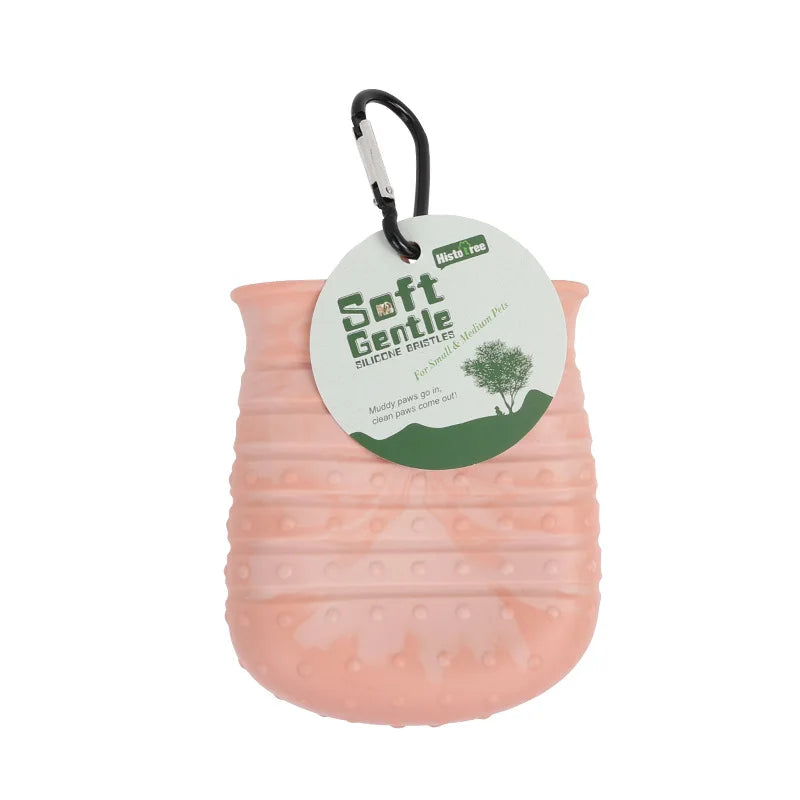 FCJ 2 in 1 Portable Pet Dog Paw Cleaner Cup Soft Dog Foot Washing Brush for Grooming