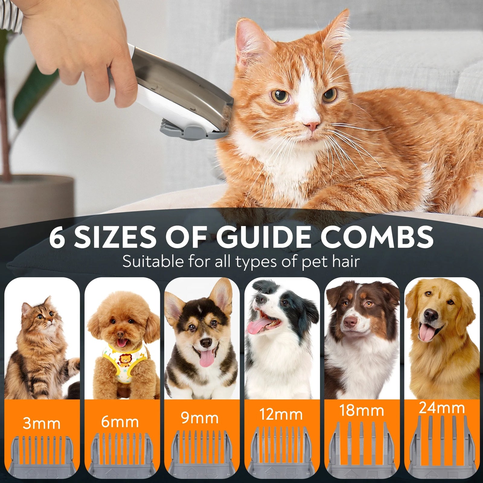 Customizable Set Vacuum Hair Removal Clippers Pet Grooming Tools Including Dog Cat Cleaner Pet Grooming Vacuum Kits