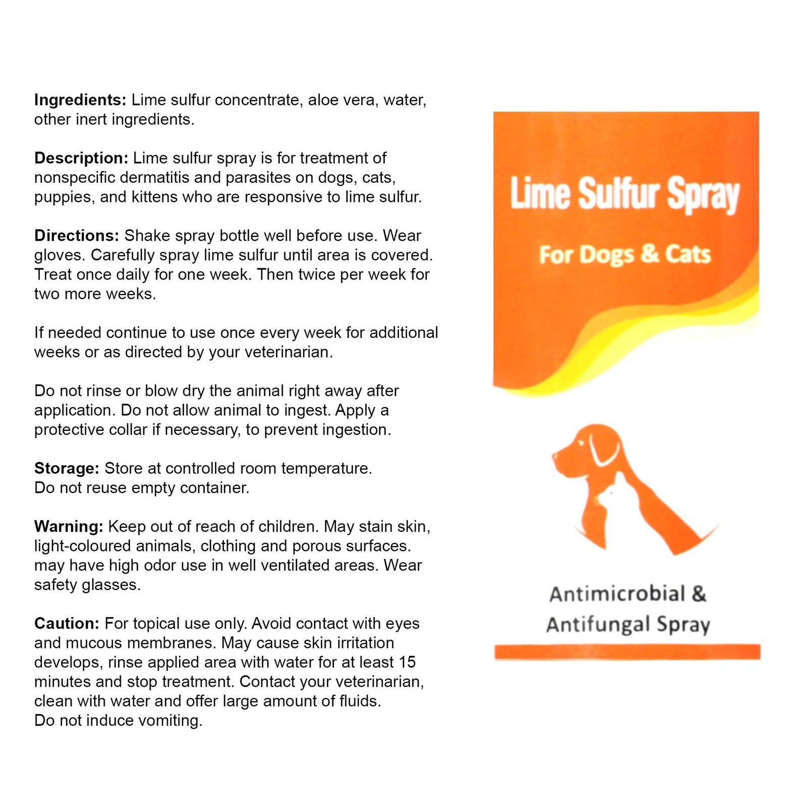 TD Classic Lime Sulfur Spray for Pet Grooming Dry and Itchy Skin Relief