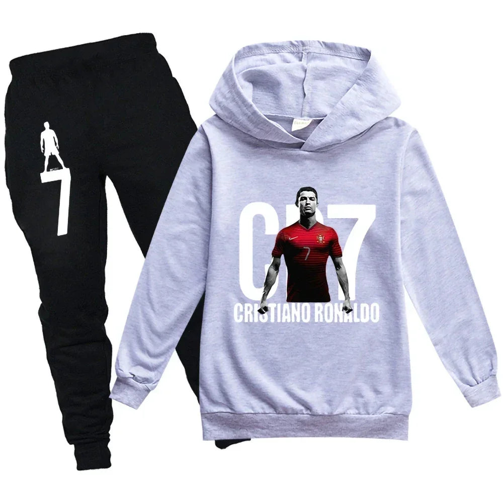 Kid's Clothes Hoodie +Pants Suit 2pcs Set Boy Tracksuit 3-12 Years Spring Autumn Sweatshirt Set Football CR7 Children Sportsuit