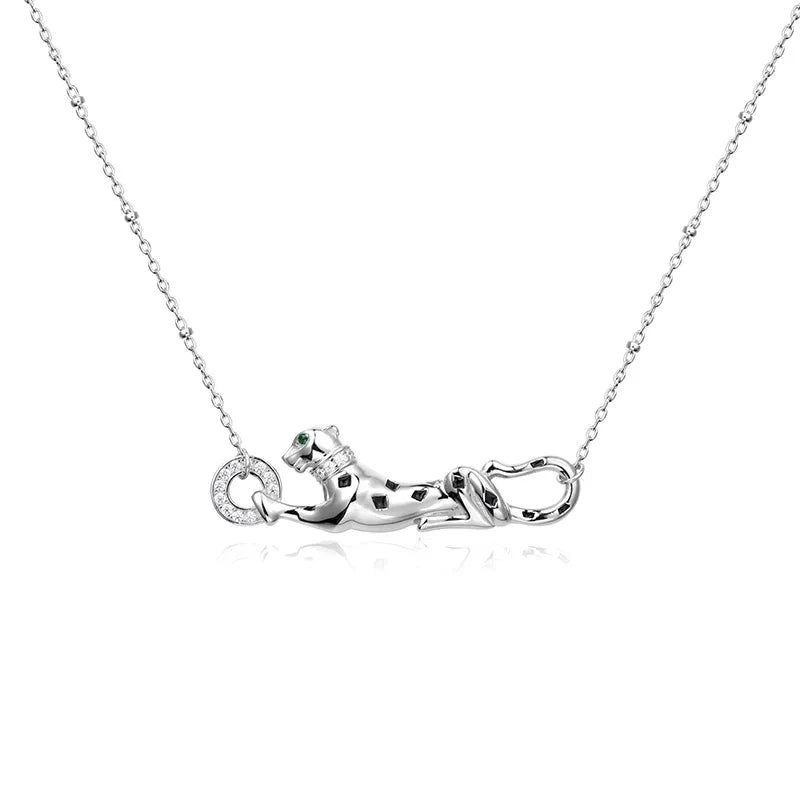 925 sterling Silver Spotted Leopard necklace Women's fashion high-end luxury jewelry party gifts for couples