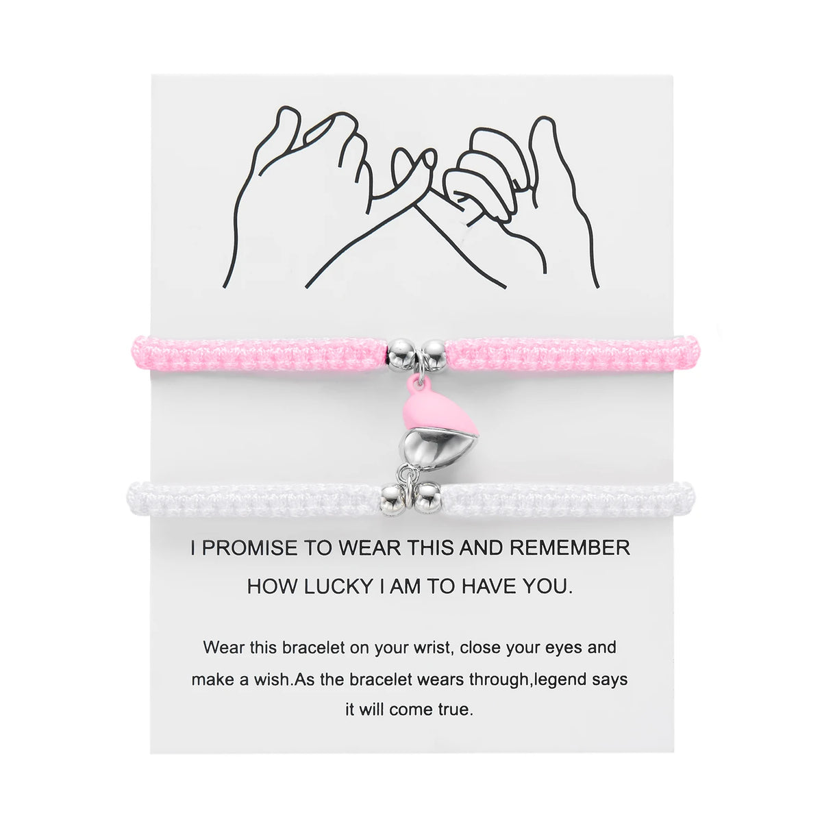 Handmade Heart Magnet Bracelet for Women Men Fashion Adjustable Braided Couple Bracelet Lovers Bestie Friendship Jewelry Sets