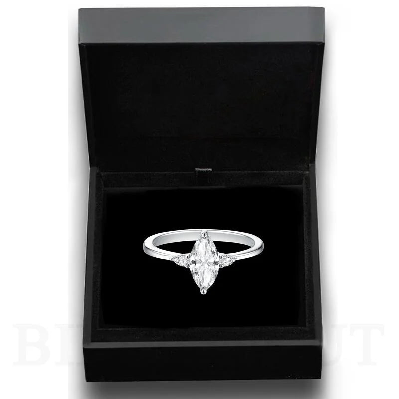 New 925 Sterling Silver  Rhombic Ring Adjustable & Durable Anti-Fade Anniversary & Wedding Jewelry Gift for Lover