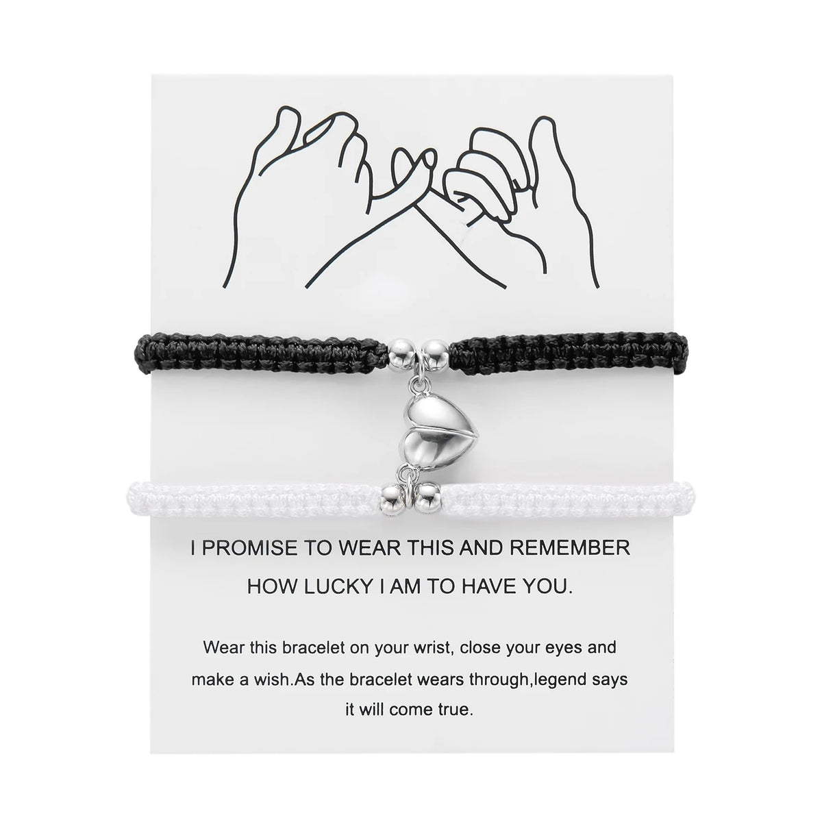 Handmade Heart Magnet Bracelet for Women Men Fashion Adjustable Braided Couple Bracelet Lovers Bestie Friendship Jewelry Sets