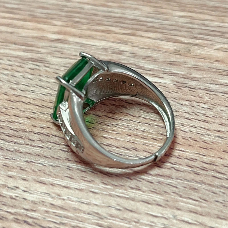 natural  emerald ring new 925 Sterling Silver Gemstone precious gemstone precious gift