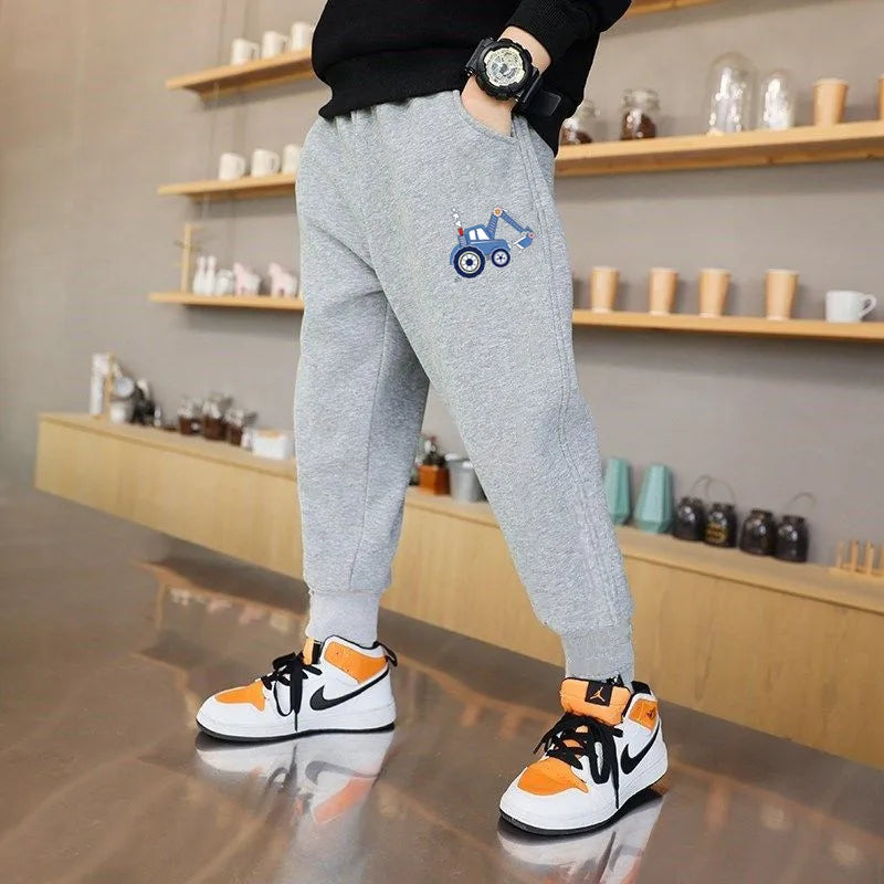 Spring Autumn Cotton Children Pants Baby Boys Leisure Sport Pants Kids Space Planet Print Trousers Students Sweatpants 3-14 Year