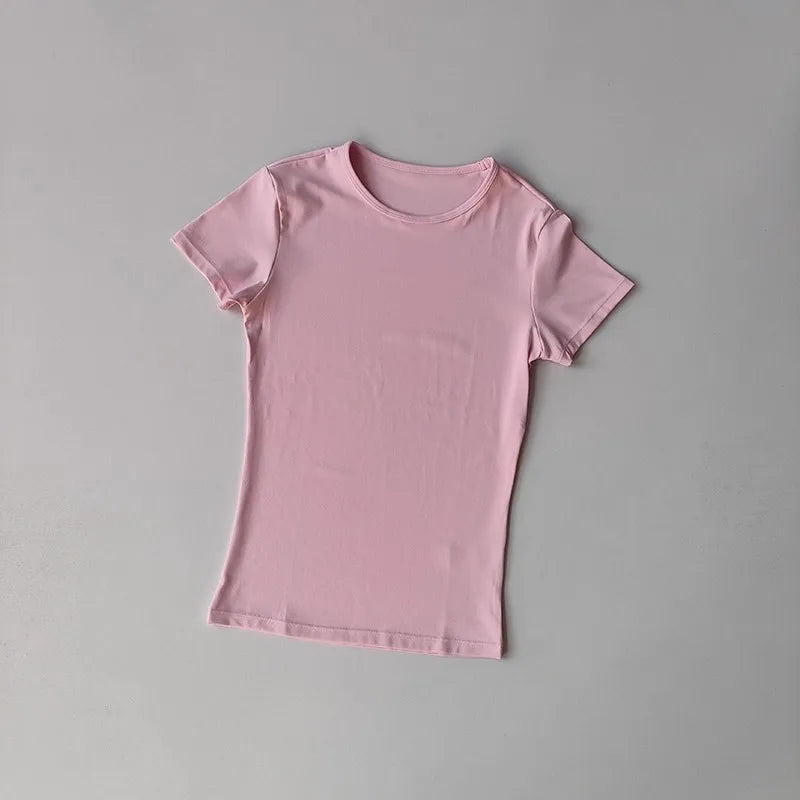 Women's Outdoor Sports Shirt Yoga Wear Fitness T-Shirt Quick Dry Running T-Shirt Workout Top Female Sportswear Exercise Clothing