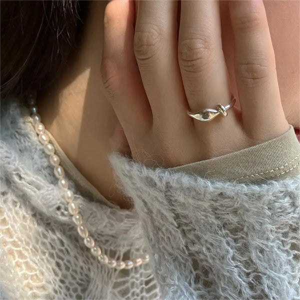 Versatile Korean Style 925 Sterling Silver Ring Fashion Jewelry Elegant Versatile Finger Ring Simple Classic Band Ring for Women