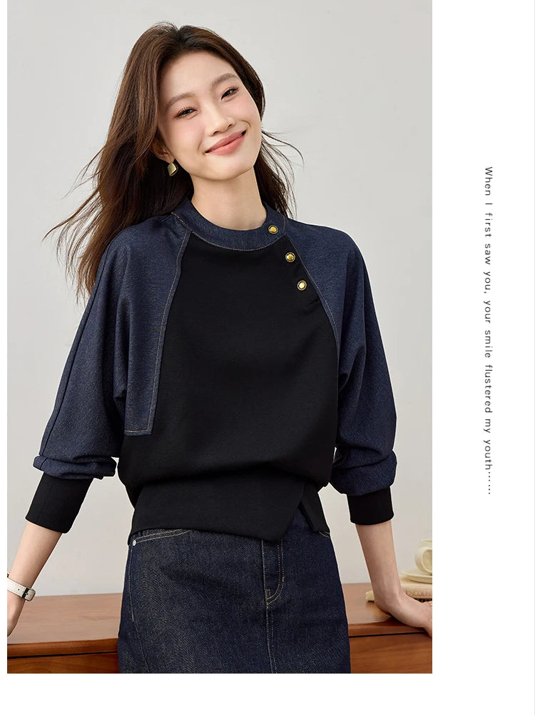 women sweatshirts spring new denim tops
