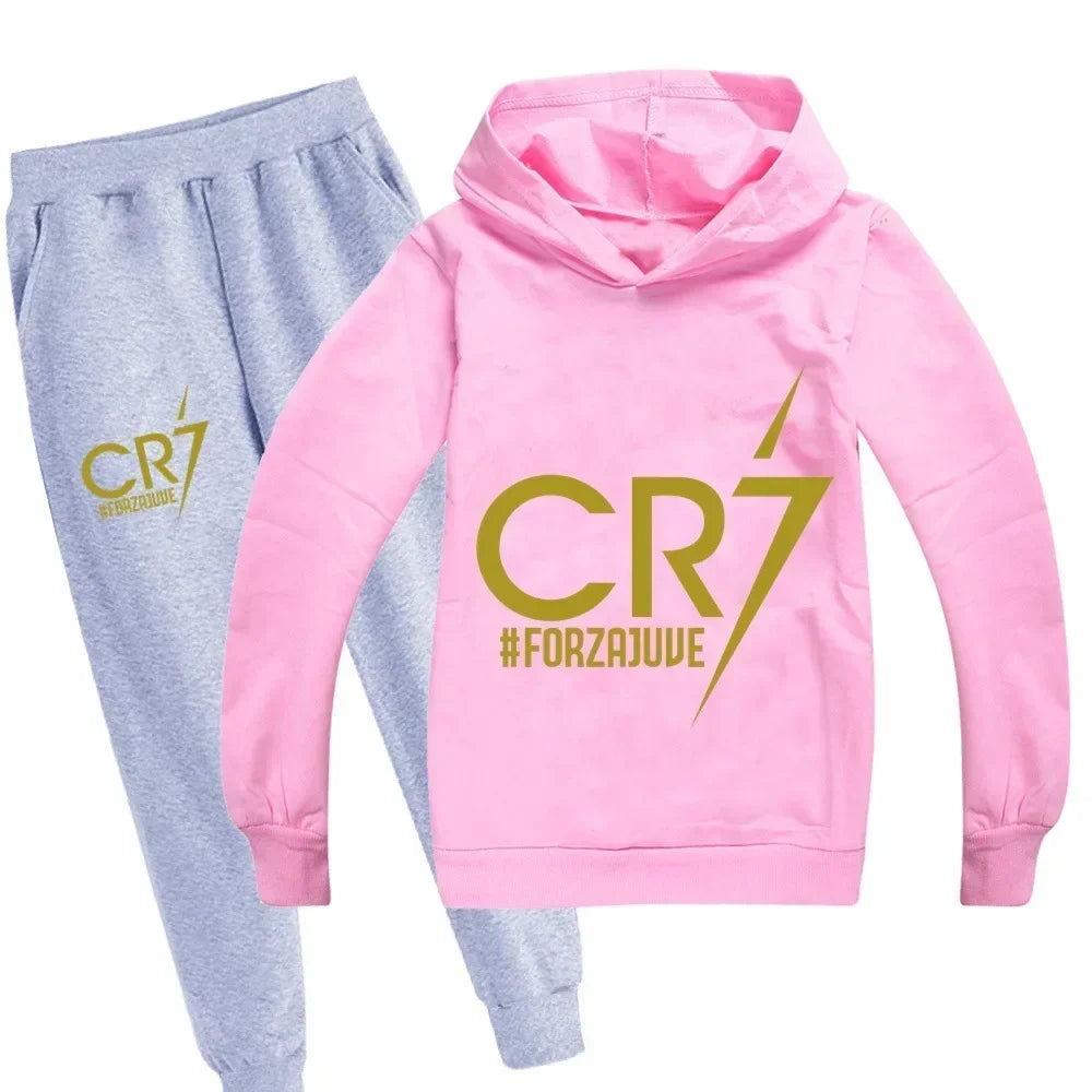 Kid's Clothes Hoodie +Pants Suit 2pcs Set Boy Tracksuit 3-12 Years Spring Autumn Sweatshirt Set Football CR7 Children Sportsuit