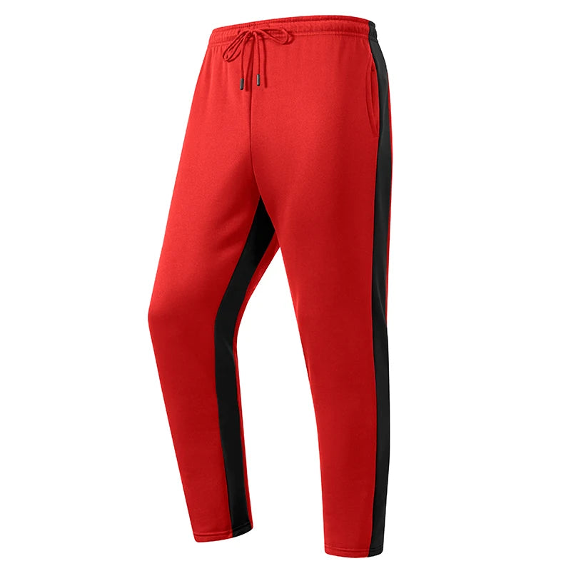 Mens Athletic Workout Running Jogging Sweatpants Fall Winter Warm Cozy Joggers Pants Colorblock Patchwork Trousers Activewear