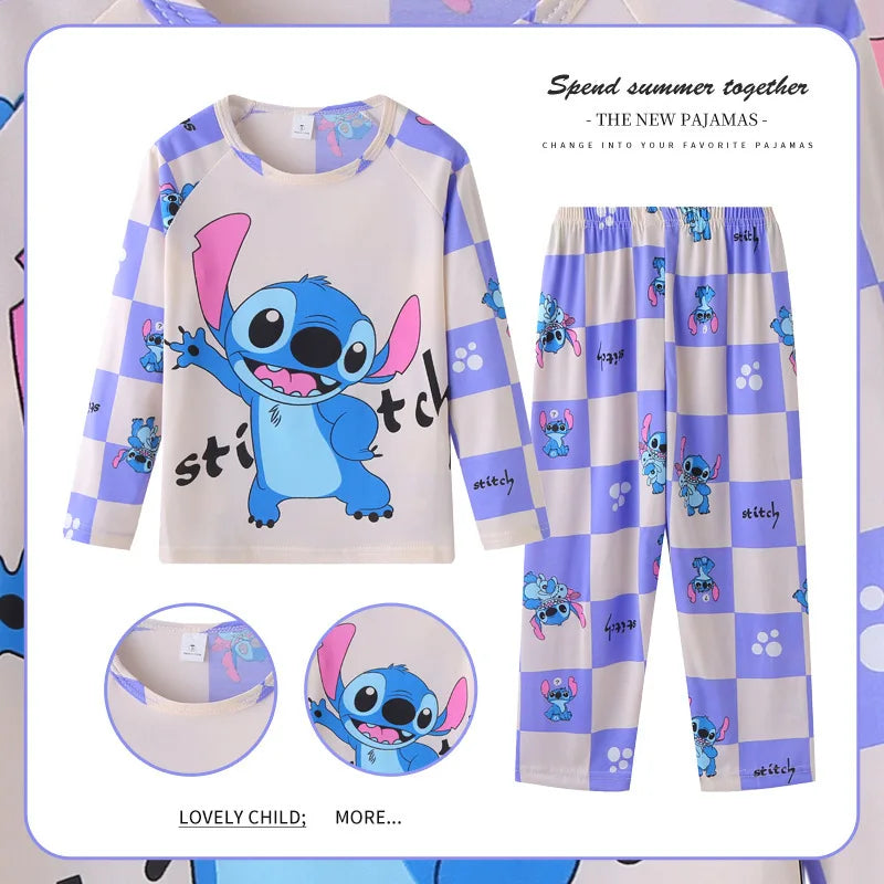 Full Sleeve Boys Stitch Pajama Sets Soft and Comfortable Baby Pajamas Kids Pyjamas Children's Sleepwear Loungewear for 2 to 14Yr