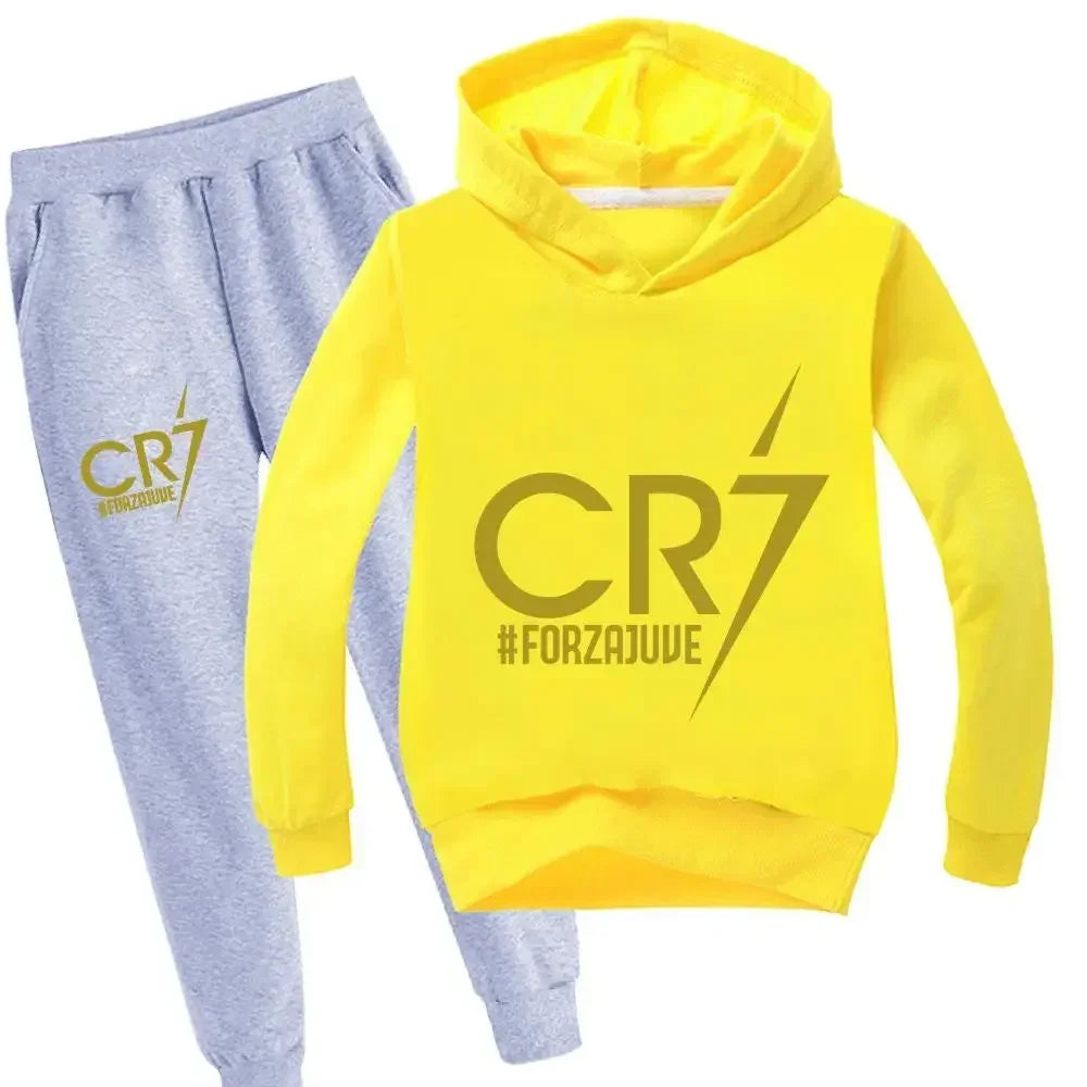 Kid's Clothes Hoodie +Pants Suit 2pcs Set Boy Tracksuit 3-12 Years Spring Autumn Sweatshirt Set Football CR7 Children Sportsuit