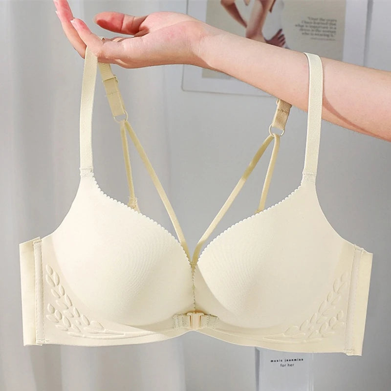 Sexy Front Button Beautiful Back Bra For Women With Small Breasts, Seamless, Flat Chest, Side Breasts, No Steel Ring, Large Bra
