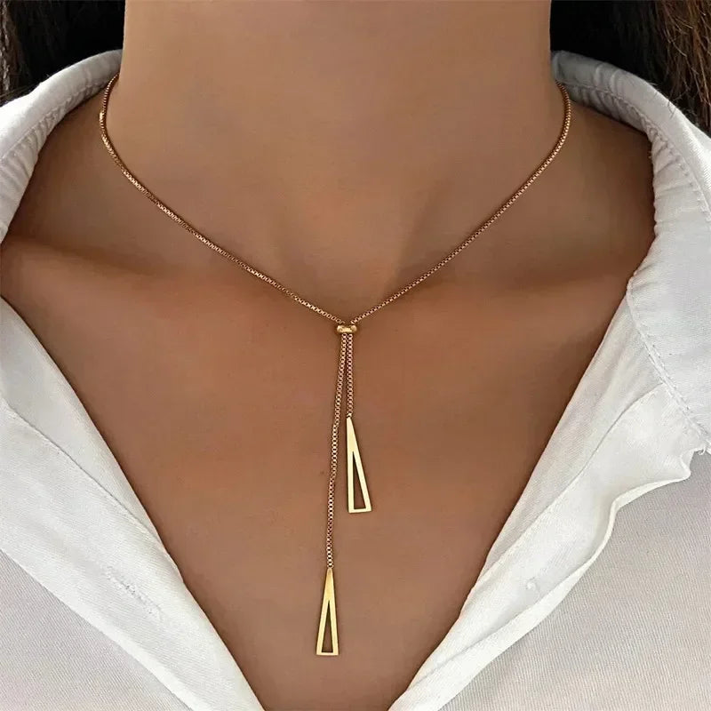 New Fashion Simple Silver Color Love Heart Pendant Necklace Charm Chain Collares Necklace for Women Party Jewelry Daily Wear