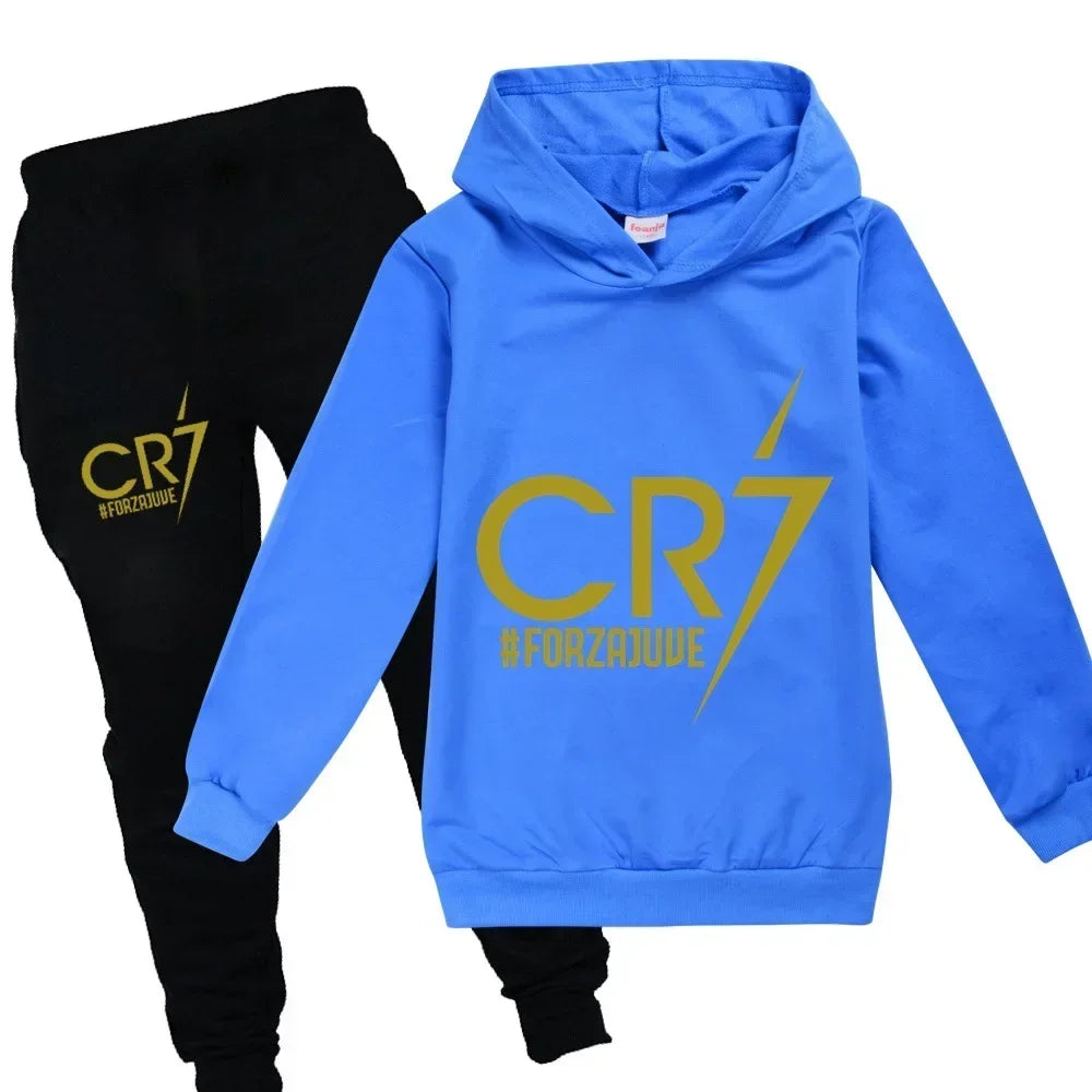 Kid's Clothes Hoodie +Pants Suit 2pcs Set Boy Tracksuit 3-12 Years Spring Autumn Sweatshirt Set Football CR7 Children Sportsuit