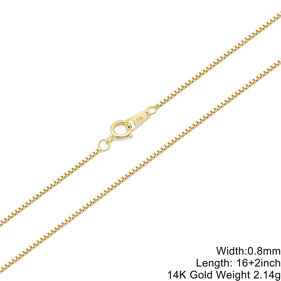 14k Gold Box Chain Simple Minimalist Thin Necklace Simple Yet Luxury High-end Feel Collar Chain for Woman Banquets Jewelry Gifts