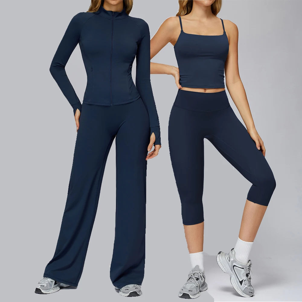 Yoga Set 2 Pieces Sports Outfits Female Clothing Fitness Vest Sportswear Women Tracksuit High Waist Leggings Sport Bra Yoga Suit