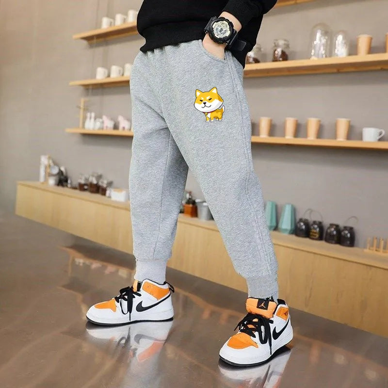 Spring Autumn Cotton Children Pants Baby Boys Leisure Sport Pants Kids Space Planet Print Trousers Students Sweatpants 3-14 Year
