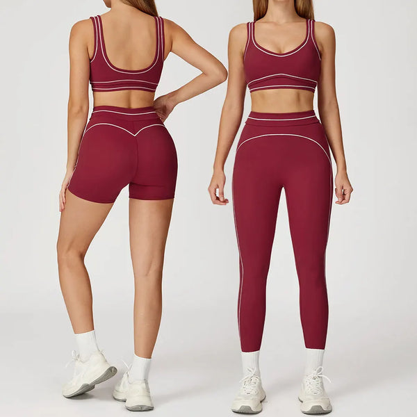 Yoga Suit Women Tracksuit Sports Bra High Waist Legging Shorts Outfit Gym Set Fitness Running Workout Clothes Push Up Sportswear