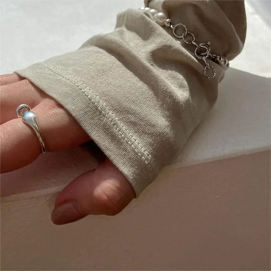 Versatile Korean Style 925 Sterling Silver Ring Fashion Jewelry Elegant Versatile Finger Ring Simple Classic Band Ring for Women