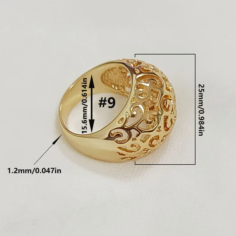 1 men's ring, size 9, retro skeletonized, fashionable, gold, silver, stainless steel, elegant, for daily gatherings and women