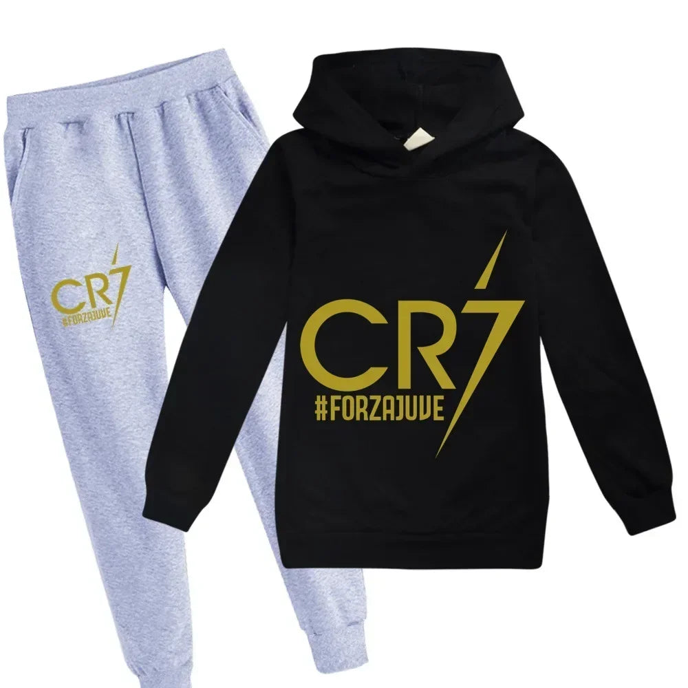 Kid's Clothes Hoodie +Pants Suit 2pcs Set Boy Tracksuit 3-12 Years Spring Autumn Sweatshirt Set Football CR7 Children Sportsuit