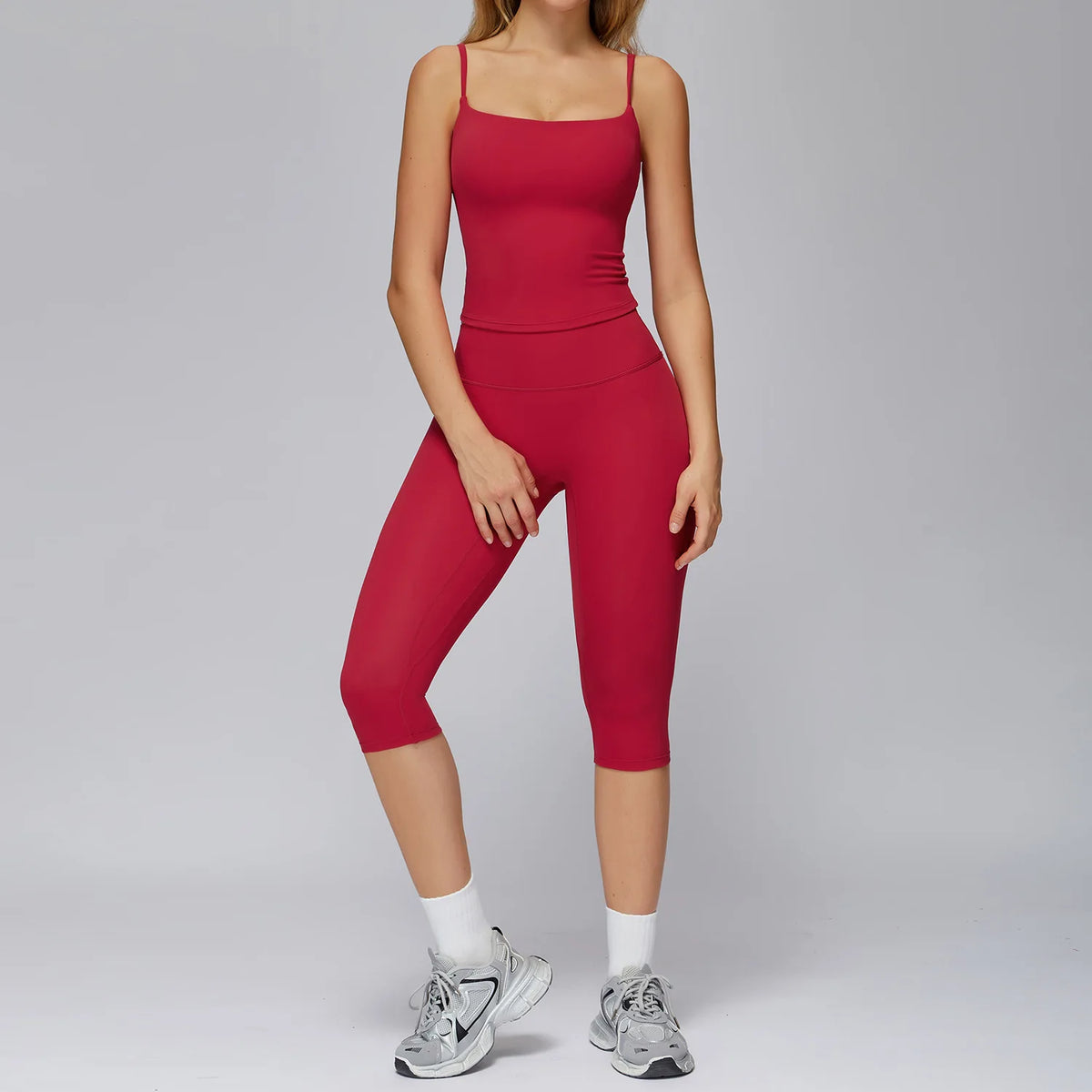Yoga Set 2 Pieces Sports Outfits Female Clothing Fitness Vest Sportswear Women Tracksuit High Waist Leggings Sport Bra Yoga Suit