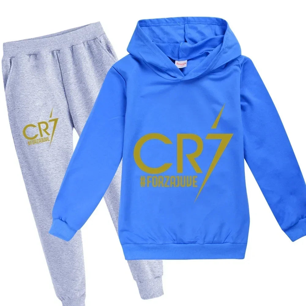 Kid's Clothes Hoodie +Pants Suit 2pcs Set Boy Tracksuit 3-12 Years Spring Autumn Sweatshirt Set Football CR7 Children Sportsuit
