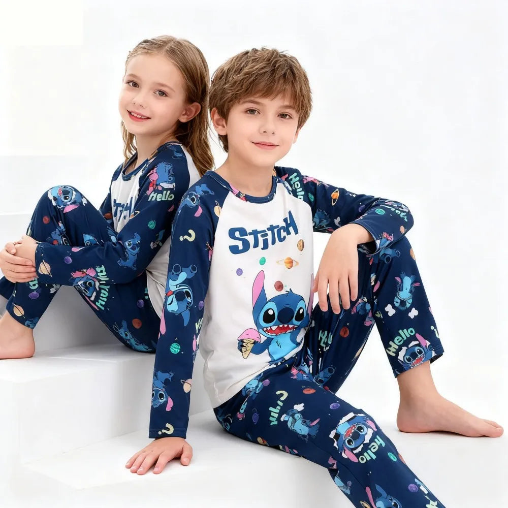 Full Sleeve Boys Stitch Pajama Sets Soft and Comfortable Baby Pajamas Kids Pyjamas Children's Sleepwear Loungewear for 2 to 14Yr