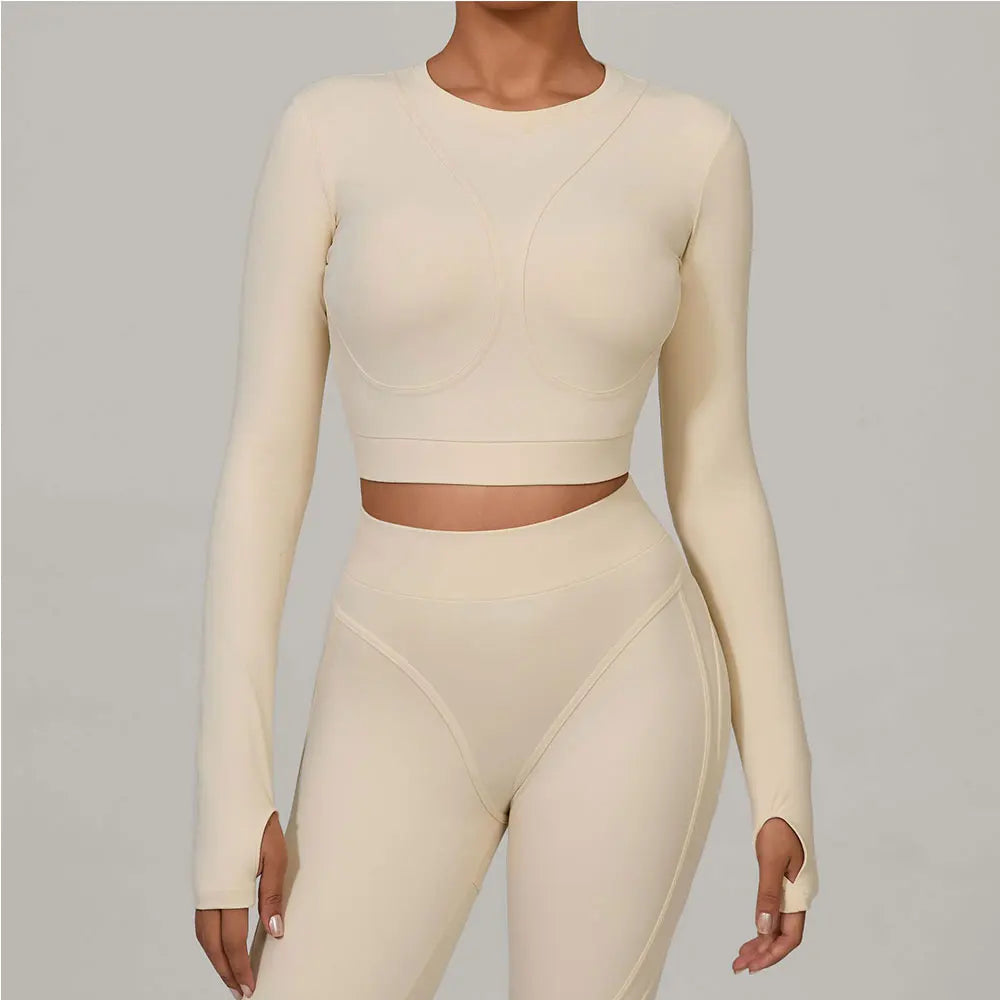 Yoga Shirts Women Fitness Long Sleeves Crop Top Push Up Shirts Women Yoga Sports Gym Clothes Running Quick-drying Workout Tops