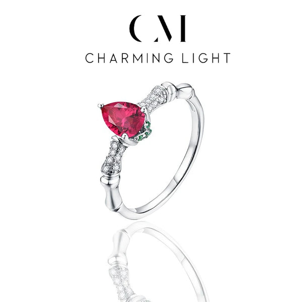 CHARMING New Fine Ruby Ring Symbolise Love Original Style for Women S925 Sterling Silver Party Engagement Jewelry Gifts Hot Sale