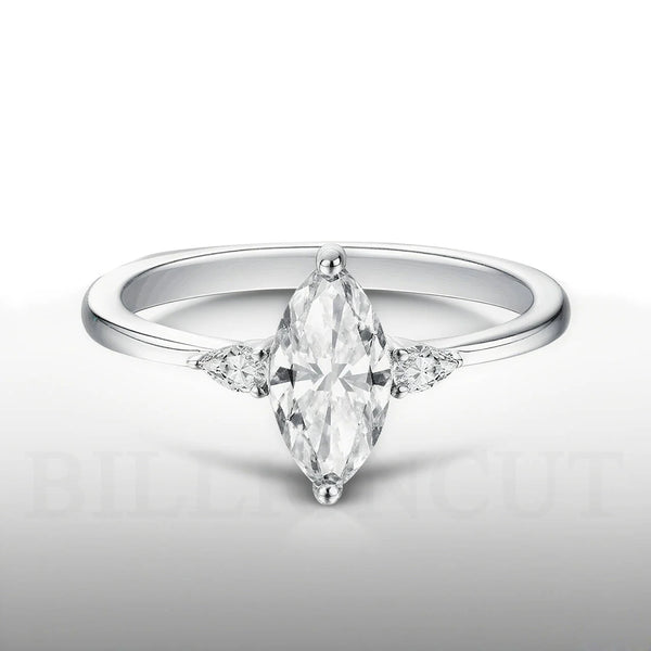 New 925 Sterling Silver  Rhombic Ring Adjustable & Durable Anti-Fade Anniversary & Wedding Jewelry Gift for Lover