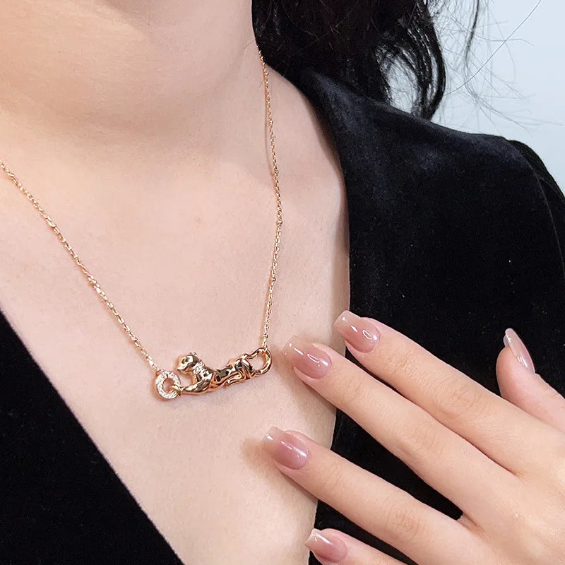925 sterling Silver Spotted Leopard necklace Women's fashion high-end luxury jewelry party gifts for couples