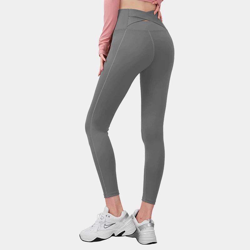 Yoga Pants For Women Elastic High Waist Cross Back Seamless Leggings Hip Lift Gym Tight Sportswear Fitness Sports Leggings