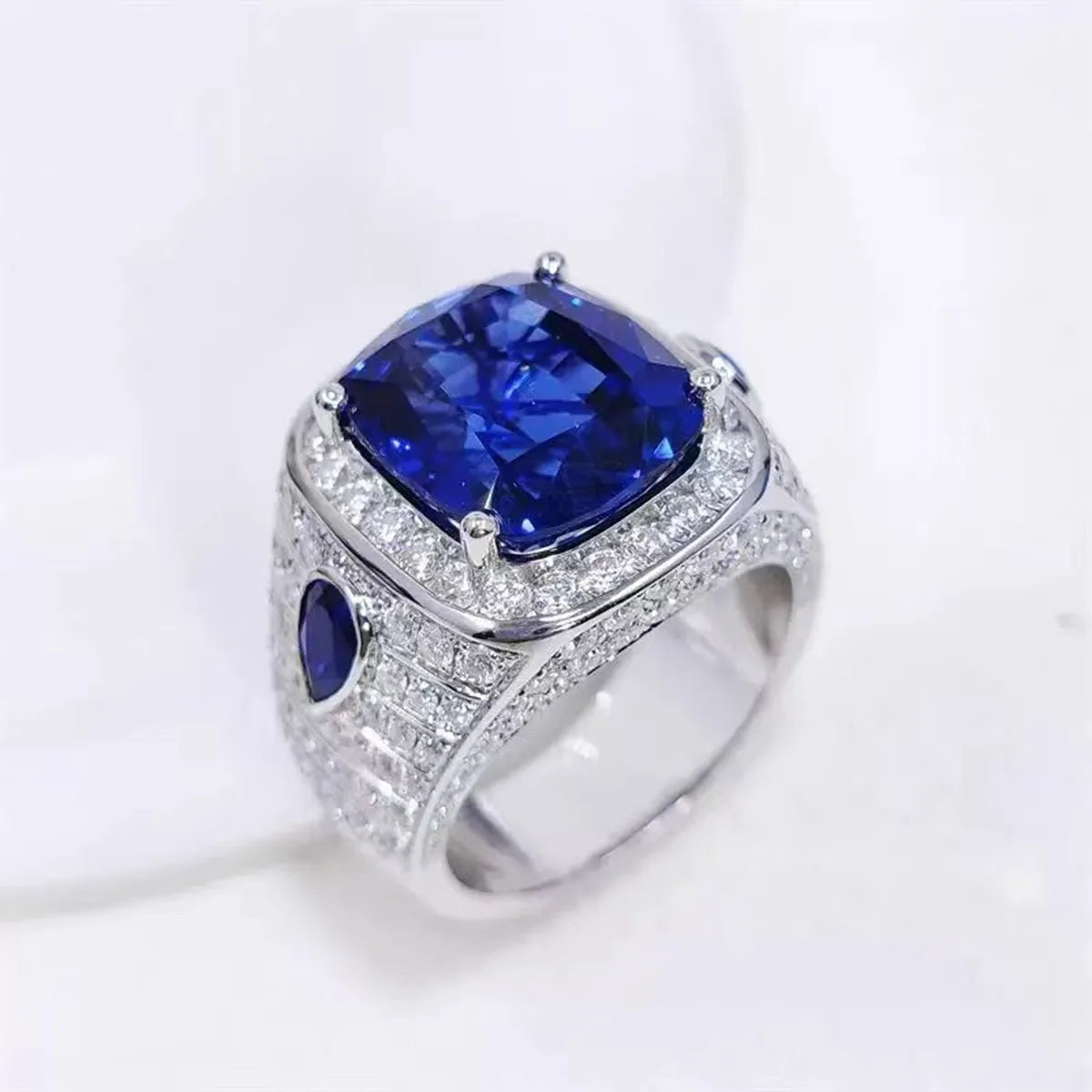 925 silver luxury inlaid ring for women high-quality jewelry for lovers