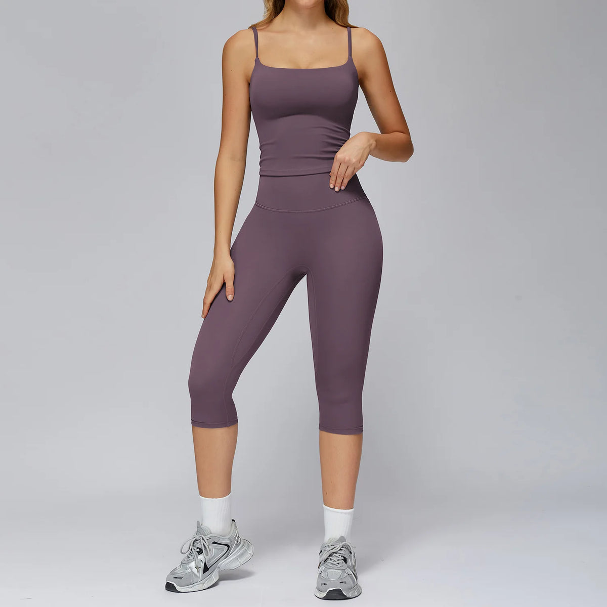 Yoga Set 2 Pieces Sports Outfits Female Clothing Fitness Vest Sportswear Women Tracksuit High Waist Leggings Sport Bra Yoga Suit