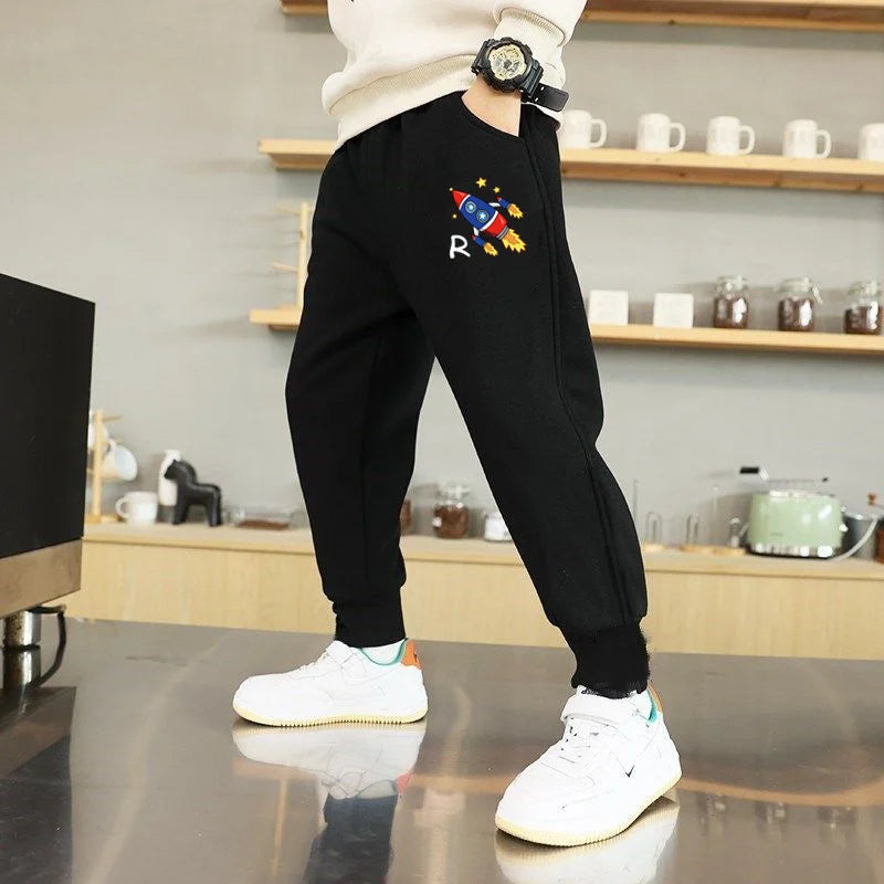 Spring Autumn Cotton Children Pants Baby Boys Leisure Sport Pants Kids Space Planet Print Trousers Students Sweatpants 3-14 Year