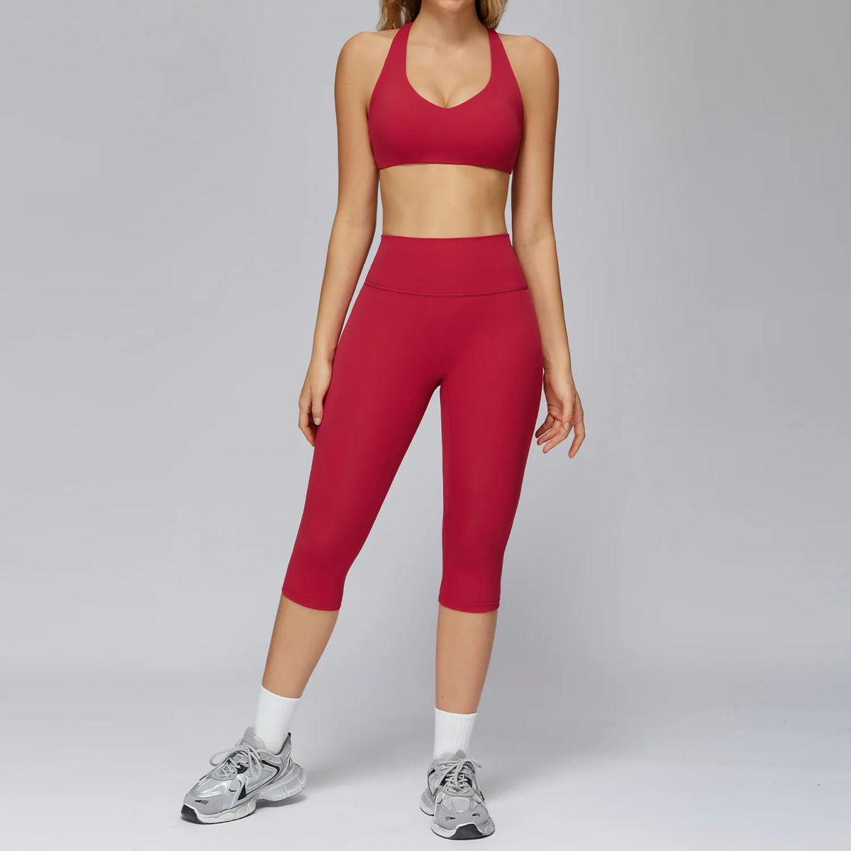 Yoga Set 2 Pieces Sports Outfits Female Clothing Fitness Vest Sportswear Women Tracksuit High Waist Leggings Sport Bra Yoga Suit