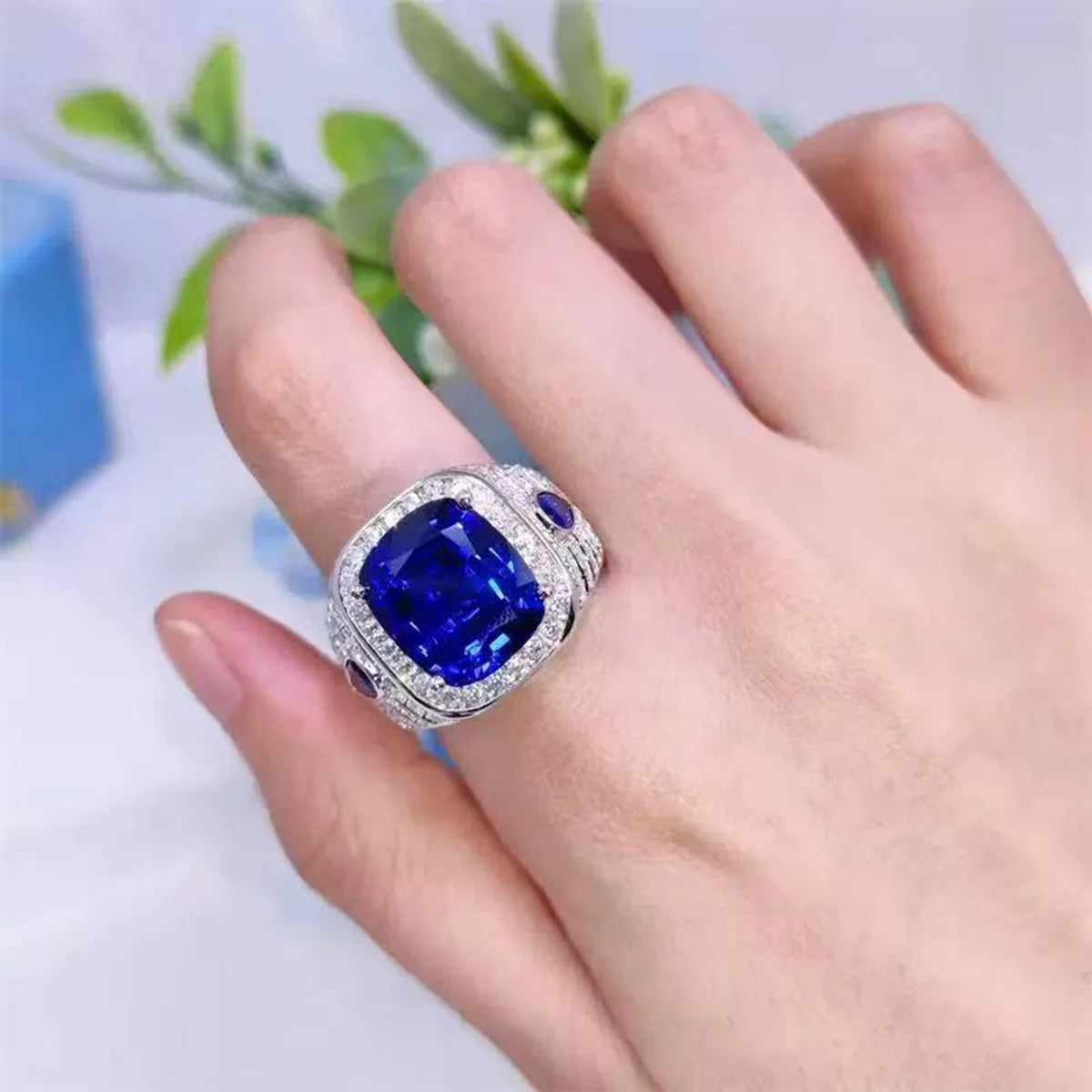 925 silver luxury inlaid ring for women high-quality jewelry for lovers